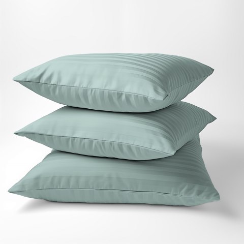 Poszewka adamaszkowa 70x80 miętowa jednobarwna paski 1 cm Pure Poszewka adamaszkowa 70x80 miętowa jednobarwna paski 1 cm Pure