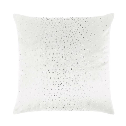 Poszewka dekoracyjna 45x45 biała welurowa z kryształkami Shiny Poszewka dekoracyjna 45x45 biała welurowa z kryształkami Shiny