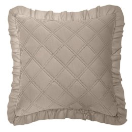 Poszewka z falbanką 45x45 Ruffy taupe falbanka romby glamour dekoracyjna do narzuty I2