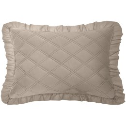 Poszewka z falbanką 50x70 Ruffy taupe falbanka romby glamour dekoracyjna do narzuty I2