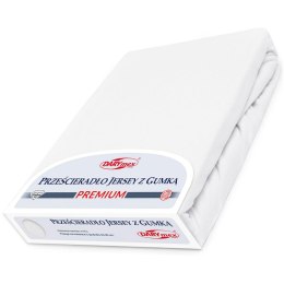 Prześcieradło jersey z gumką 160x200 białe 001 Premium