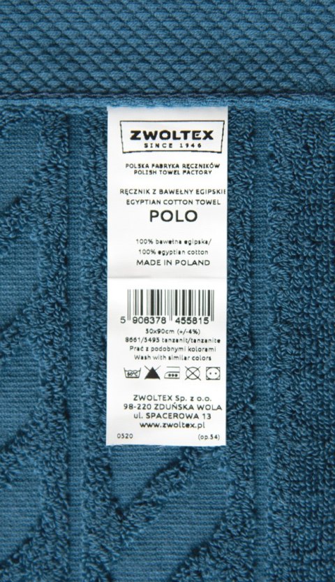 Ręcznik Polo 50x90 turkusowy ciemny tanzanit frotte 450 g/m2 Zwoltex 23 Ręcznik Polo 50x90 turkusowy ciemny tanzanit frotte 450 g/m2 Zwoltex 23