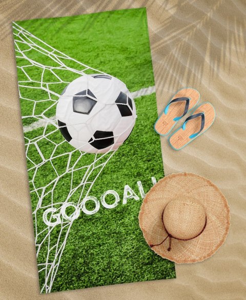 Ręcznik plażowy 70x140 Piłka 80 zielony dziecięcy bawełniany Ręcznik plażowy 70x140 Piłka 80 zielony dziecięcy bawełniany
