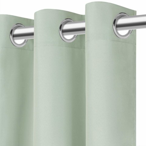 Zasłona gotowa 140x250 szałwiowa na przelotkach Viva do salonu Zasłona gotowa 140x250 szałwiowa na przelotkach Viva do salonu