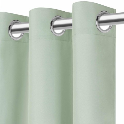 Zasłona gotowa 140x250 szałwiowa na przelotkach Viva do salonu Zasłona gotowa 140x250 szałwiowa na przelotkach Viva do salonu