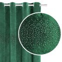 Zasłona gotowa na przelotkach 140x250 zielona butelkowa welurowa z kryształkami Shiny Zasłona gotowa na przelotkach 140x250 zielona butelkowa welurowa z kryształkami Shiny