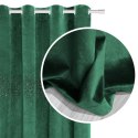 Zasłona gotowa na przelotkach 140x250 zielona butelkowa welurowa z kryształkami Shiny Zasłona gotowa na przelotkach 140x250 zielona butelkowa welurowa z kryształkami Shiny