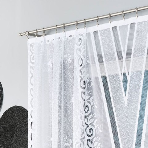 Firana 250x140 Rozalia biała żakardowa gotowa 019370/FBL/001/250140/1 Firana 250x140 Rozalia biała żakardowa gotowa 019370/FBL/001/250140/1