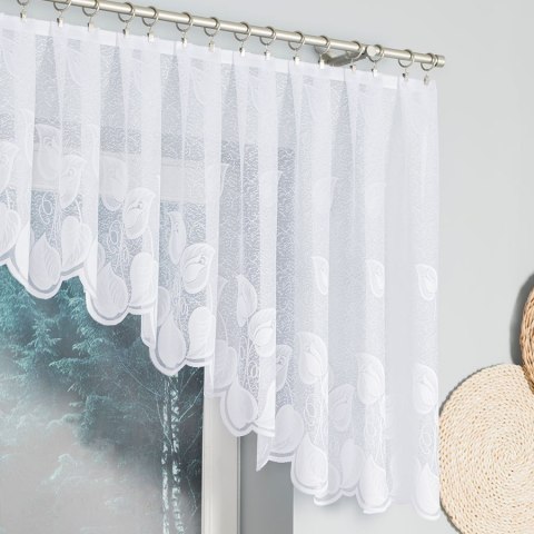Firanka żakardowa gotowa 400x90 Nora biała 023097/FBL/001/400090/1 Firanka żakardowa gotowa 400x90 Nora biała 023097/FBL/001/400090/1