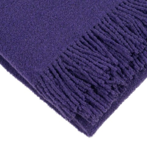 Koc wełniany merynos Buckle 140x200 fioletowy z frędzlami Koc wełniany merynos Buckle 140x200 fioletowy z frędzlami