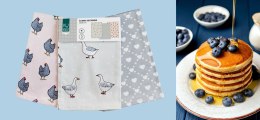 Komplet ścierek kuchennych 3 szt.40x60 Kuke ptaki szary 021 bawełniane Faro