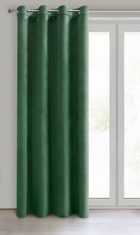 Komplet zasłon 2szt 140x250 Darla zielony ciemny welurowy na przelotkach Komplet zasłon 2szt 140x250 Darla zielony ciemny welurowy na przelotkach