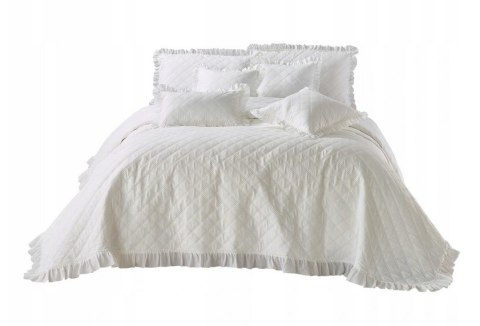 Narzuta z falbanką 160x220 Ruffy falbanka romby glamour dekoracyjna Narzuta z falbanką 160x220 Ruffy falbanka romby glamour dekoracyjna
