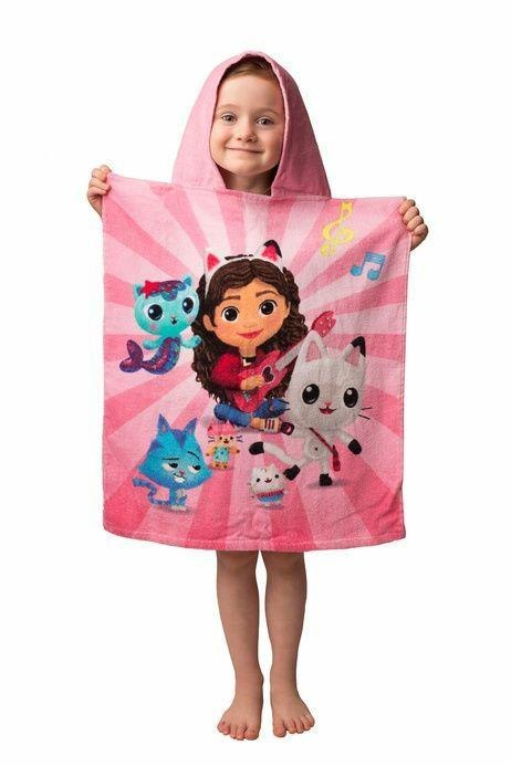 Poncho dla dzieci 50x115 Koci domek Gabi różowe Gabby`s Dollhouse ręcznik z kapturem dziecięcy Poncho dla dzieci 50x115 Koci domek Gabi różowe Gabby`s Dollhouse ręcznik z kapturem dziecięcy