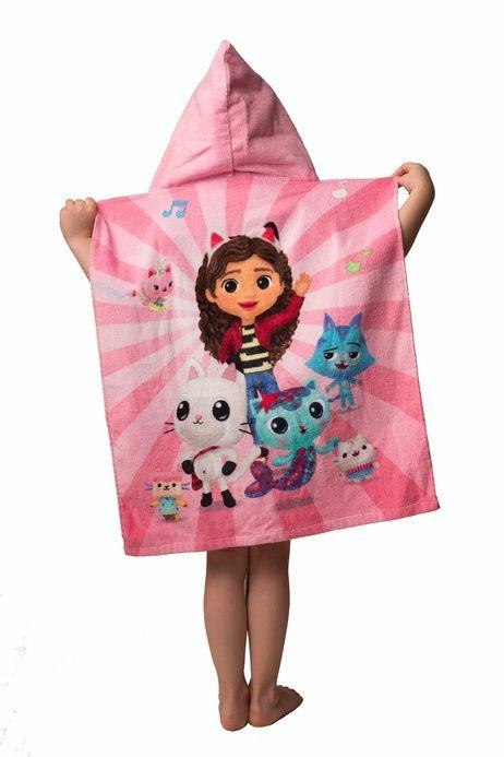 Poncho dla dzieci 50x115 Koci domek Gabi różowe Gabby`s Dollhouse ręcznik z kapturem dziecięcy Poncho dla dzieci 50x115 Koci domek Gabi różowe Gabby`s Dollhouse ręcznik z kapturem dziecięcy