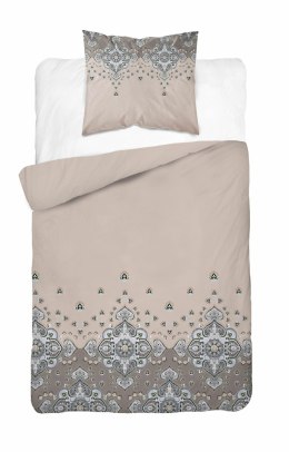 Pościel bawełniana 140x200 Beżowa z ornamentem - orientalny wzór paisley, 100% bawełna - 5338 A - Soft Meadow