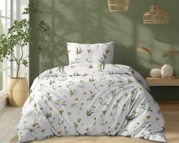 Pościel bawełniana 140x200 Biała w dmuchawce - delikatny łąkowy wzór, 100% bawełna - 5339 B - Soft Meadow