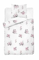 Pościel bawełniana 140x200 Biała w pudrowe róże - romantyczny motyw, 100% bawełna - 5342 B - Soft Meadow Pościel bawełniana 140x200 Biała w pudrowe róże - romantyczny motyw, 100% bawełna - 5342 B - Soft Meadow