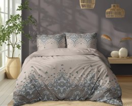 Pościel bawełniana 160x200 Beżowa z ornamentem - orientalny wzór paisley, 100% bawełna - 5338 A - Soft Meadow