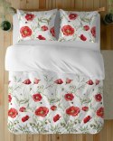 Pościel bawełniana 160x200 Biała w czerwone maki - romantyczna pościel w kwiatowy wzór, 100% bawełna - 5340 A - Soft Meadow Pościel bawełniana 160x200 Biała w czerwone maki - romantyczna pościel w kwiatowy wzór, 100% bawełna - 5340 A - Soft Meadow
