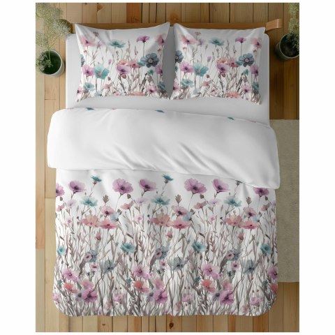 Pościel bawełniana 160x200Biała w pastelowe łąkowe kwiaty - romantyczna pościel boho, 100% bawełna - 5341 B - Soft Meadow Pościel bawełniana 160x200Biała w pastelowe łąkowe kwiaty - romantyczna pościel boho, 100% bawełna - 5341 B - Soft Meadow