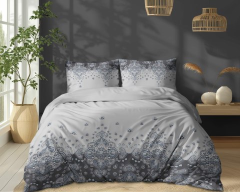 Pościel bawełniana 160x200 Biała z ornamentem - orientalny wzór paisley, 100% bawełna - 5338 B - Soft Meadow Pościel bawełniana 160x200 Biała z ornamentem - orientalny wzór paisley, 100% bawełna - 5338 B - Soft Meadow