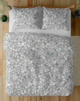 Pościel bawełniana 160x200 Szara w stokrotki - kwiatowy wzór, 100% bawełna - 5337 A - Soft Meadow