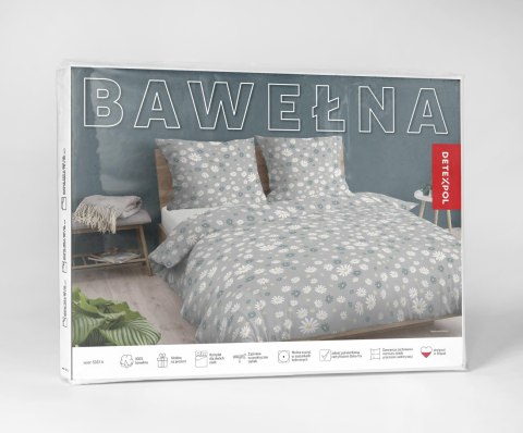 Pościel bawełniana 160x200 Szara w stokrotki - kwiatowy wzór, 100% bawełna - 5337 A - Soft Meadow Pościel bawełniana 160x200 Szara w stokrotki - kwiatowy wzór, 100% bawełna - 5337 A - Soft Meadow