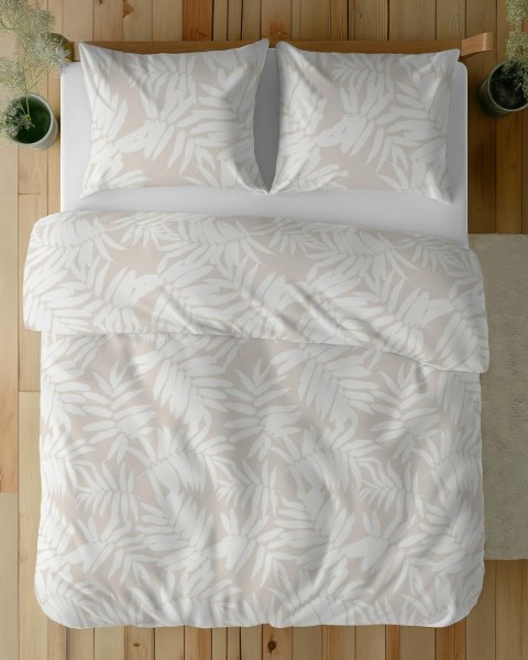Pościel bawełniana 160x200 Beżowa w liście - tropikalny wzór, 100% bawełna - 5335 B - Soft Meadow Pościel bawełniana 160x200 Beżowa w liście - tropikalny wzór, 100% bawełna - 5335 B - Soft Meadow