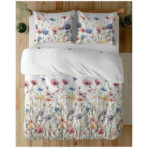 Pościel bawełniana 220x200 Biała w letnie łąkowe kwiaty - kolorowa pościel w stylu boho, 100% bawełna - 5341 A - Soft Meadow Pościel bawełniana 220x200 Biała w letnie łąkowe kwiaty - kolorowa pościel w stylu boho, 100% bawełna - 5341 A - Soft Meadow