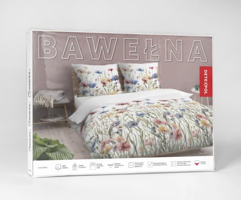 Pościel bawełniana 220x200 Biała w letnie łąkowe kwiaty - kolorowa pościel w stylu boho, 100% bawełna - 5341 A - Soft Meadow Pościel bawełniana 220x200 Biała w letnie łąkowe kwiaty - kolorowa pościel w stylu boho, 100% bawełna - 5341 A - Soft Meadow