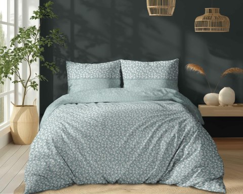 Pościel bawełniana 220x200 Miętowa w drobne kwiatki - romantyczny wzór, 100% bawełna - 5336 A - Soft Meadow