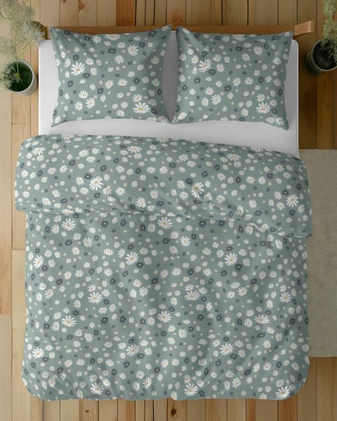 Pościel bawełniana 220x200 Zielona w stokrotki - letni motyw kwiatowy, 100% bawełna - 5337 B - Soft Meadow Pościel bawełniana 220x200 Zielona w stokrotki - letni motyw kwiatowy, 100% bawełna - 5337 B - Soft Meadow