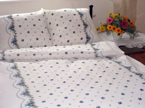 Pościel z kory 160x200 361E Bordiura niebieska zamek 100% bawełna gruba Pościel z kory 160x200 361E Bordiura niebieska zamek 100% bawełna gruba