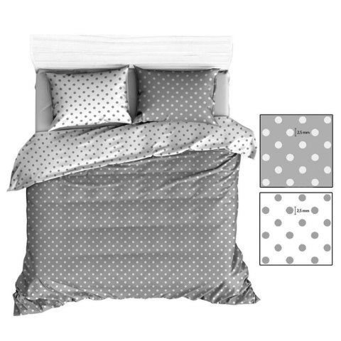 Poszewka bawełniana 40x40 R139 szara biała groszki 355N 341N Poszewka bawełniana 40x40 R139 szara biała groszki 355N 341N