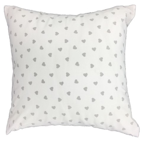 Poszewka bawełniana 50x60 R112 biała szara serca serduszka 275D 274D Poszewka bawełniana 50x60 R112 biała szara serca serduszka 275D 274D