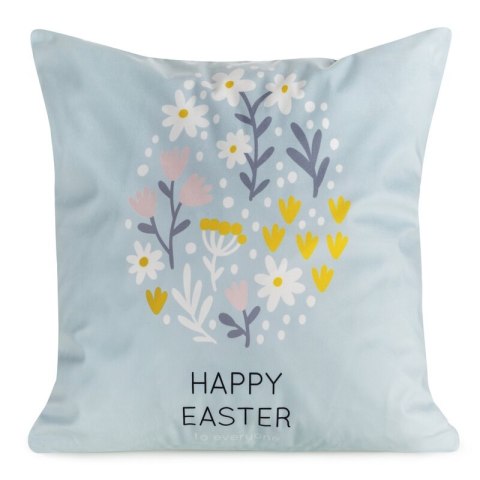 Poszewka świąteczna 45x45 Wiosna 11 niebieska żółta Happy Easter welurowa Eurofirany Poszewka świąteczna 45x45 Wiosna 11 niebieska żółta Happy Easter welurowa Eurofirany