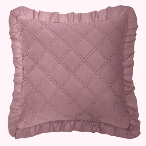 Poszewka z falbanką 45x45 Ruffy pudrowa ciemna falbanka romby glamour dekoracyjna do narzuty I2 Poszewka z falbanką 45x45 Ruffy pudrowa ciemna falbanka romby glamour dekoracyjna do narzuty I2