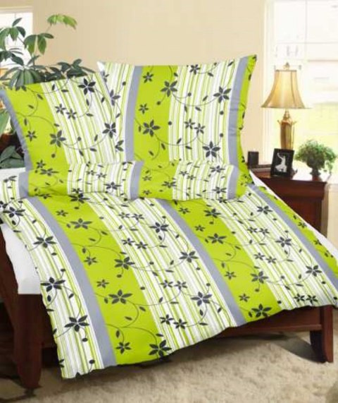 Poszewka z kory 70x80 RS010/1 Zielone kwiatki paski zapinana na guziki Poszewka z kory 70x80 RS010/1 Zielone kwiatki paski zapinana na guziki