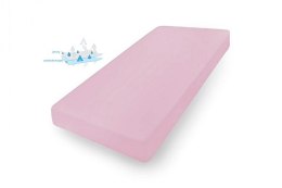 Prześcieradło nieprzemakalne 120x200 10 różowe jersey z gumką podkład