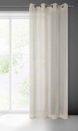 Zasłona 140x250 Angelica beżowa o strukturze deszczyku gotowa na przelotkach Eurofirany