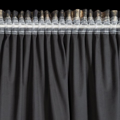 Zasłona 140x270 Renia czarna złota welurowa gotowa na taśmie Eurofirany Zasłona 140x270 Renia czarna złota welurowa gotowa na taśmie Eurofirany