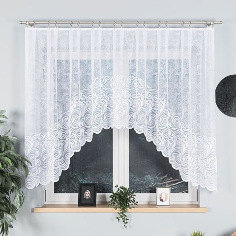 KINGA Firanka żakardowa gotowa, szerokość 300 x wysokość 140cm, kolor 001 biały 023391/FBL/001/300140/1 KINGA Firanka żakardowa gotowa, szerokość 300 x wysokość 140cm, kolor 001 biały 023391/FBL/001/300140/1