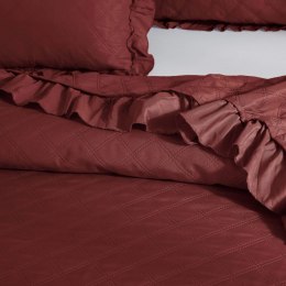 Narzuta z falbanką 240x220 Ruffy bordowa falbanka romby glamour dekoracyjna I2