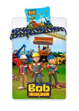 Pościel bawełniana 140x200 Bob Budowniczy 8764 przyjaciele pojazdy maszyny budowlane narzędzia