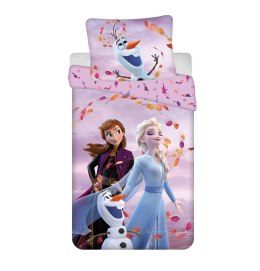 Pościel bawełniana 140x200 Frozen Kraina Lodu różowa poszewka 70x90 JF24