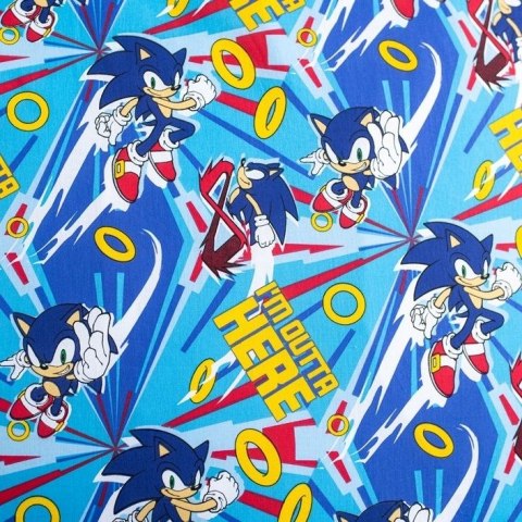 Pościel bawełniana 140x200 Sonic Let`s go niebieska poszewka 70x90 JF24 Pościel bawełniana 140x200 Sonic Let`s go niebieska poszewka 70x90 JF24