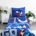 Pościel bawełniana 140x200 Sonic Let`s go niebieska poszewka 70x90 JF24 Pościel bawełniana 140x200 Sonic Let`s go niebieska poszewka 70x90 JF24