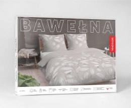 Pościel bawełniana 140x200 beżowa liście z jedną poszewką 4957A Bawełna 84