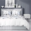 Pościel bawełniana 180x200 biała szara błękitna kwiaty 4462 B bawełna 40 Pościel bawełniana 180x200 biała szara błękitna kwiaty 4462 B bawełna 40